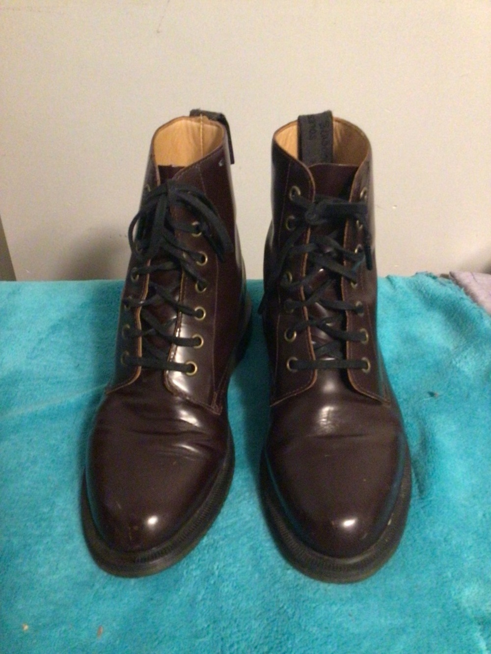 Dr.Martens leather boots  sz faded toe to heel 10.5”